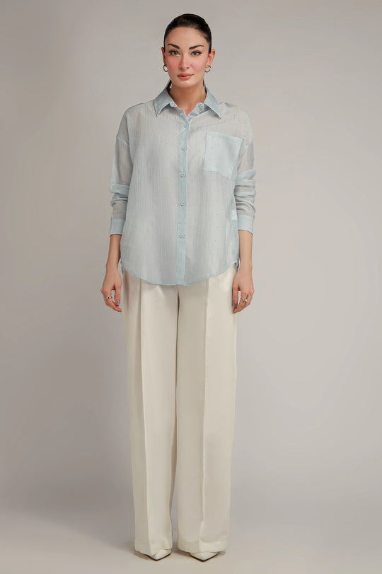 Button Down Textured Shirt