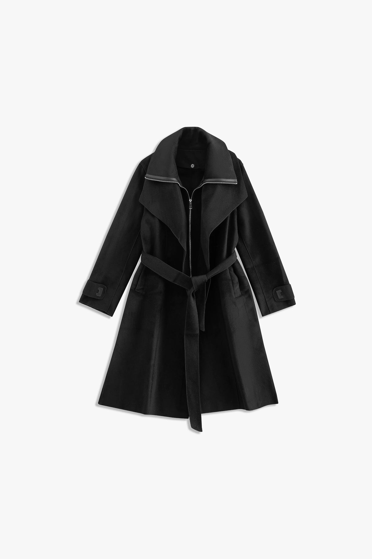 Notched Collar Long Coat