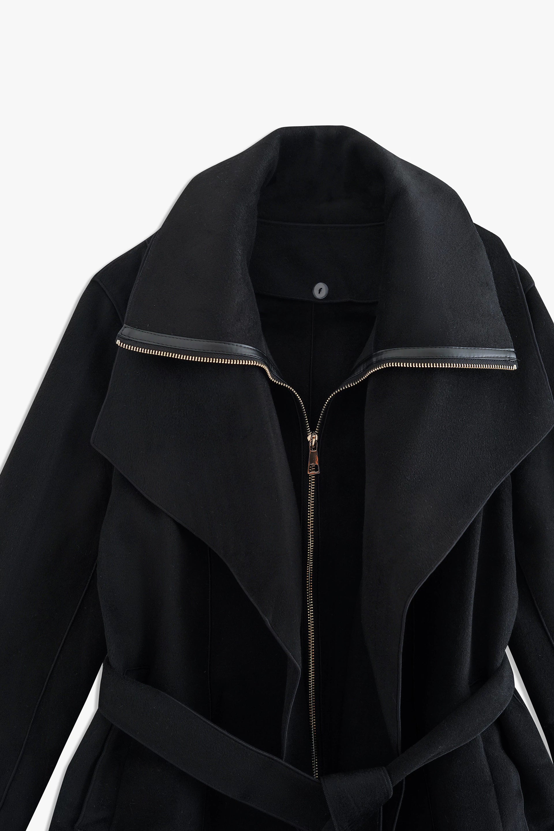 Notched Collar Long Coat