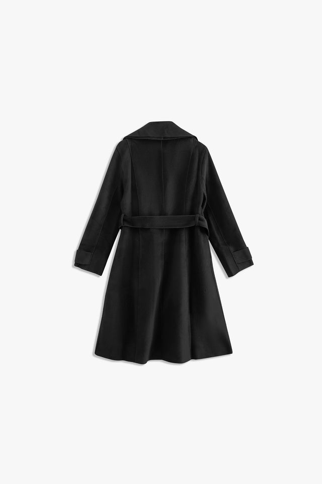 Notched Collar Long Coat