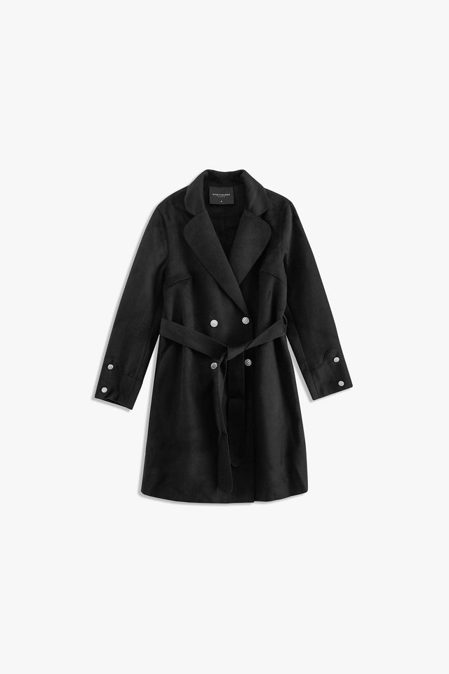 Notched Collar Long Coat