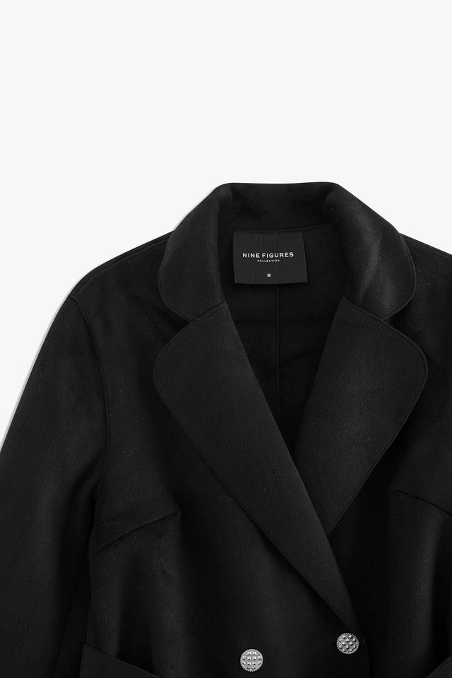 Notched Collar Long Coat