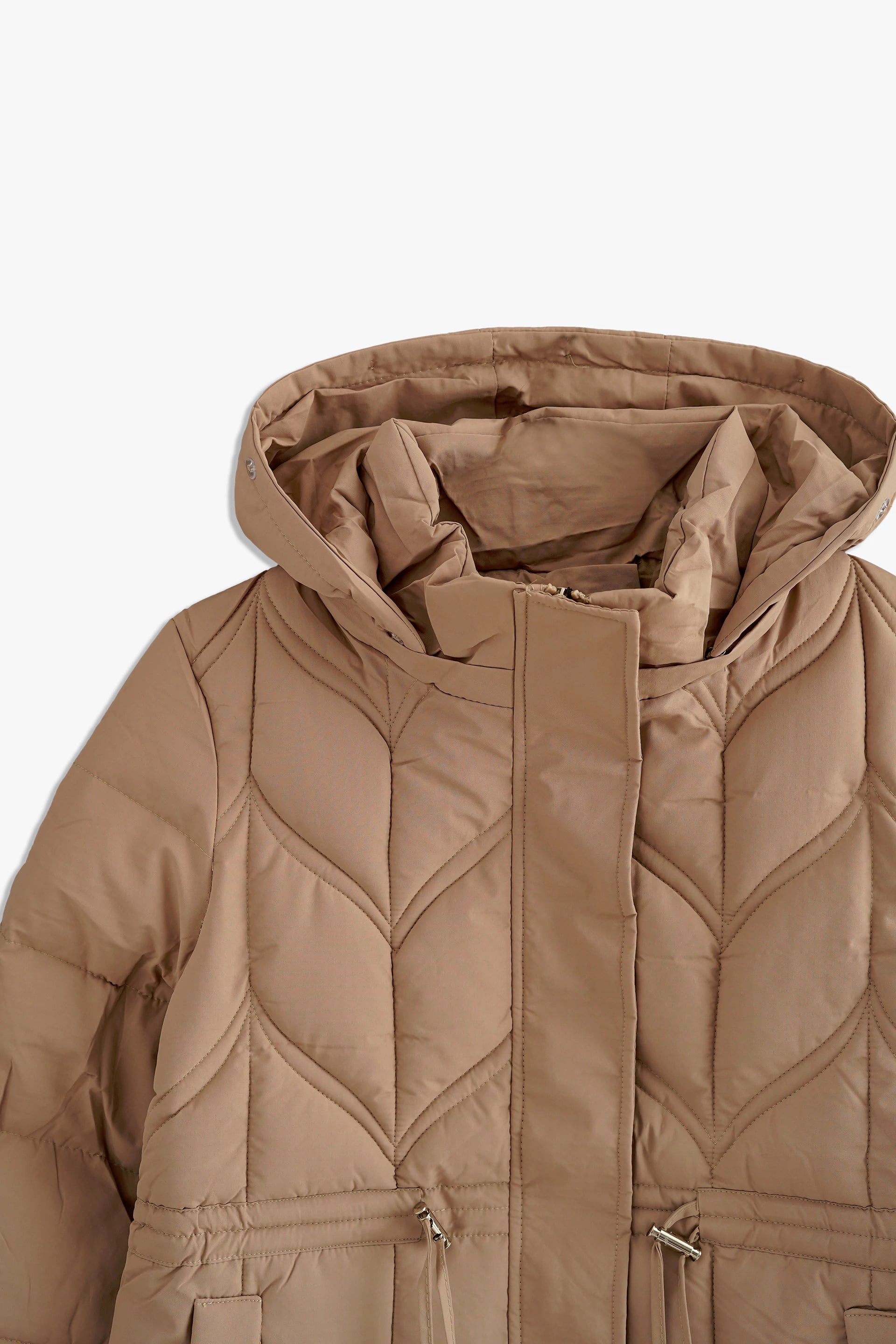 HOODED PUFFER LONG COAT