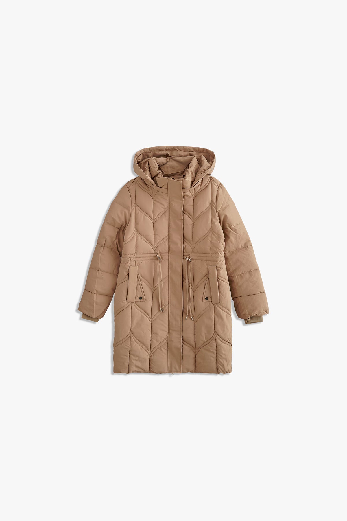 HOODED PUFFER LONG COAT