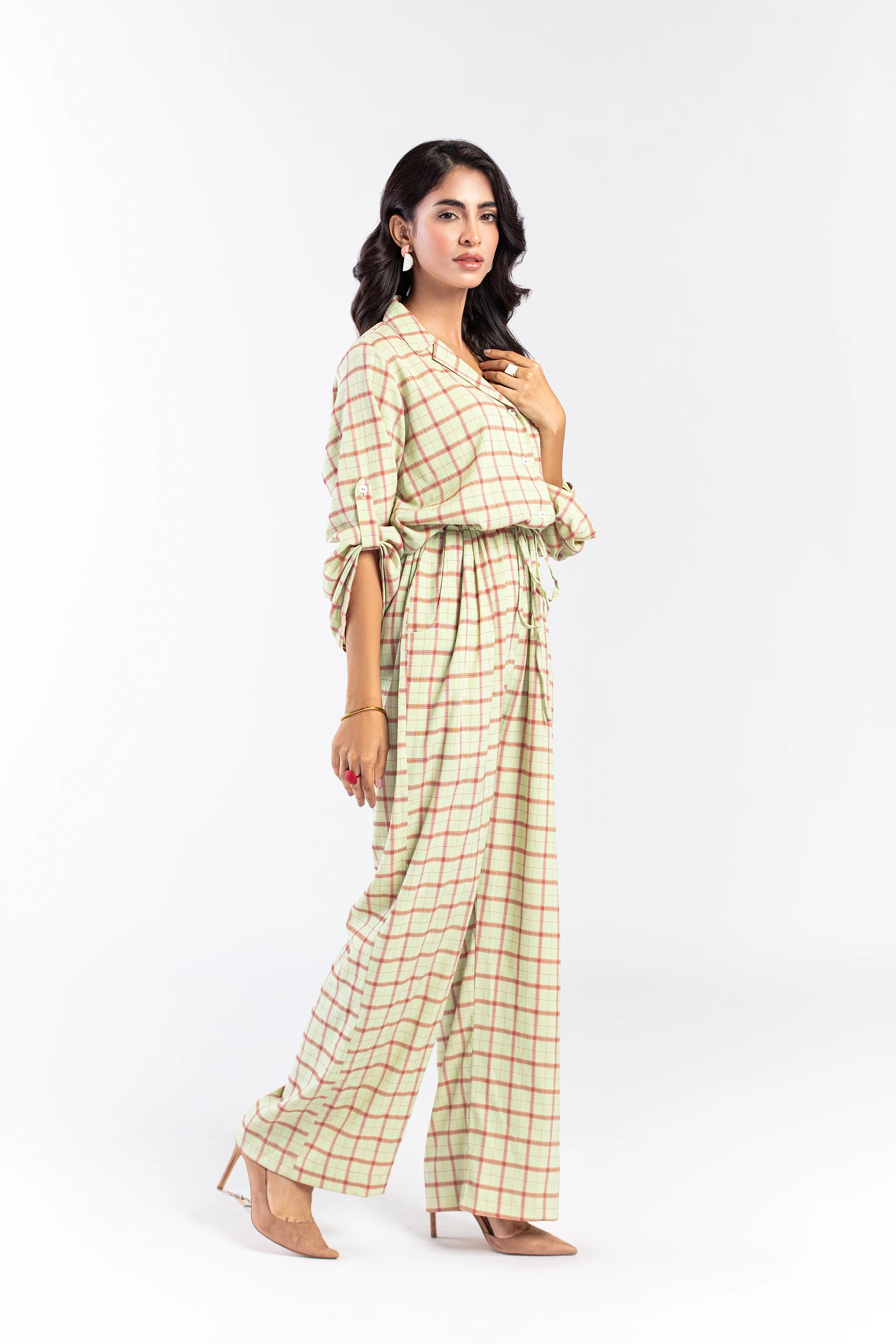 Relaxed Checkered Jumpsuit - 9figure