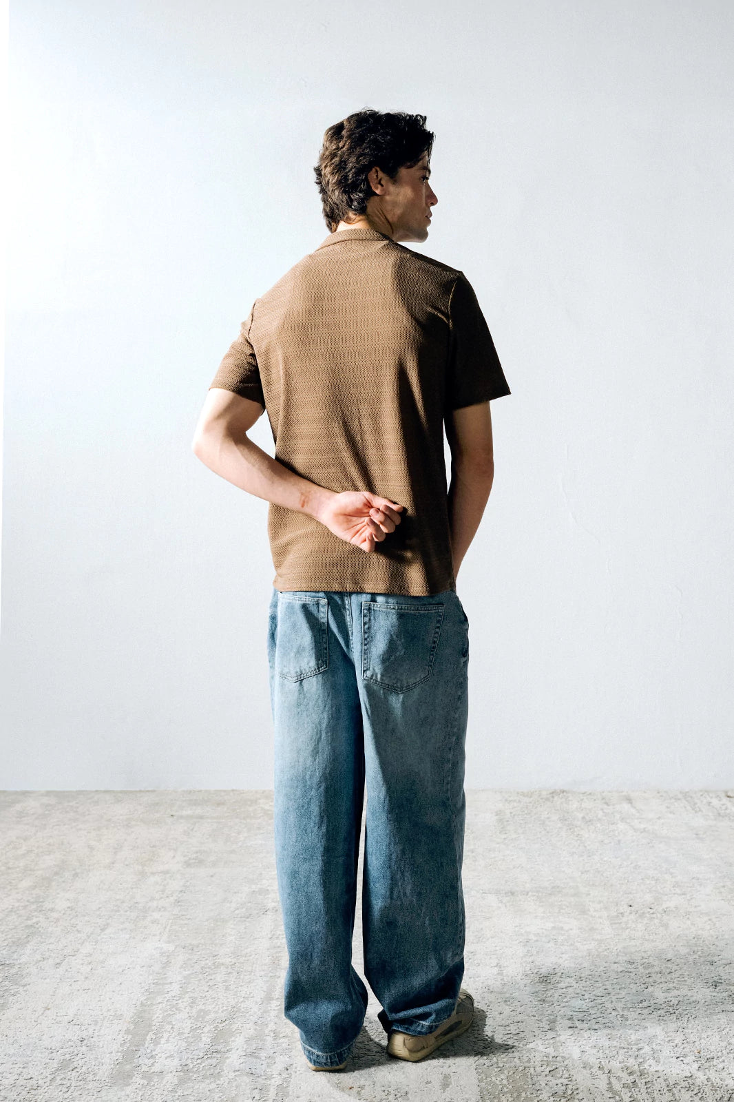 Cuban Collar Textured Shirt
