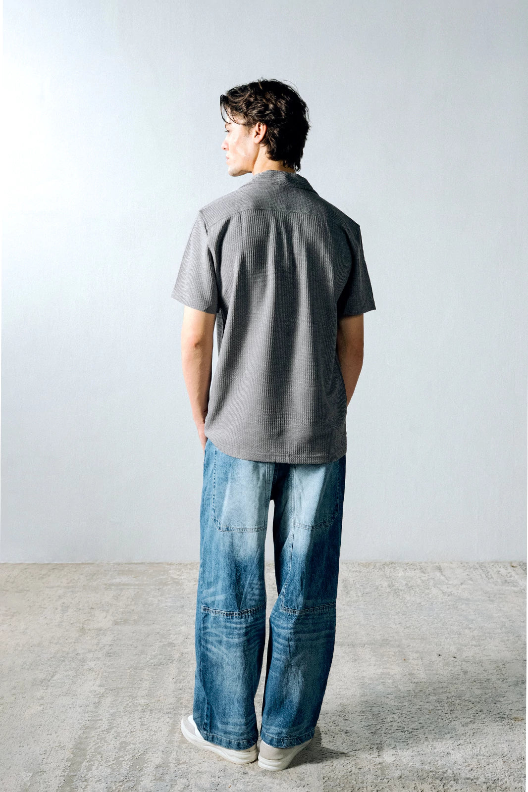 Cuban Collar Textured Shirt