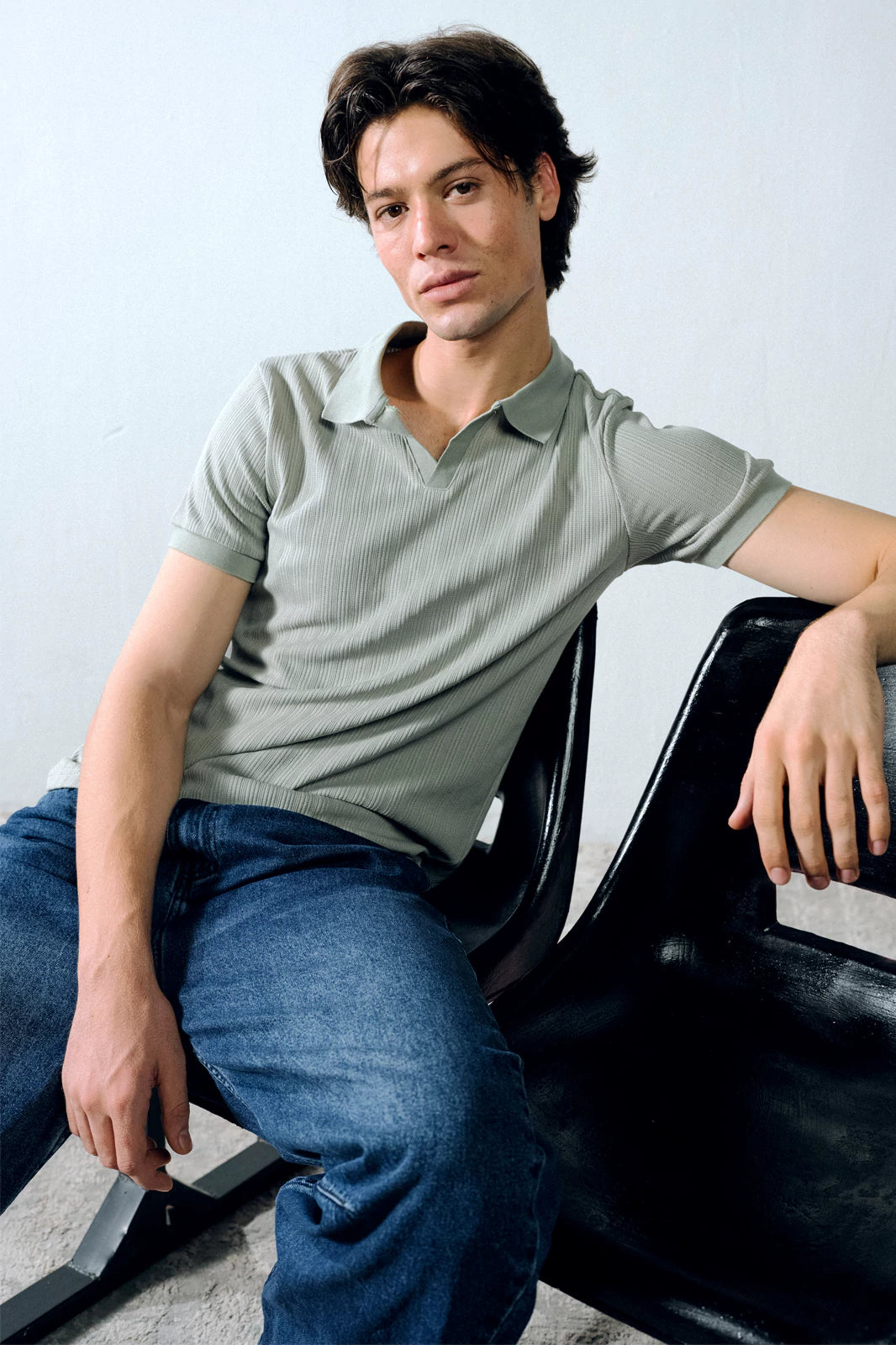Johnny Collar Textured Polo
