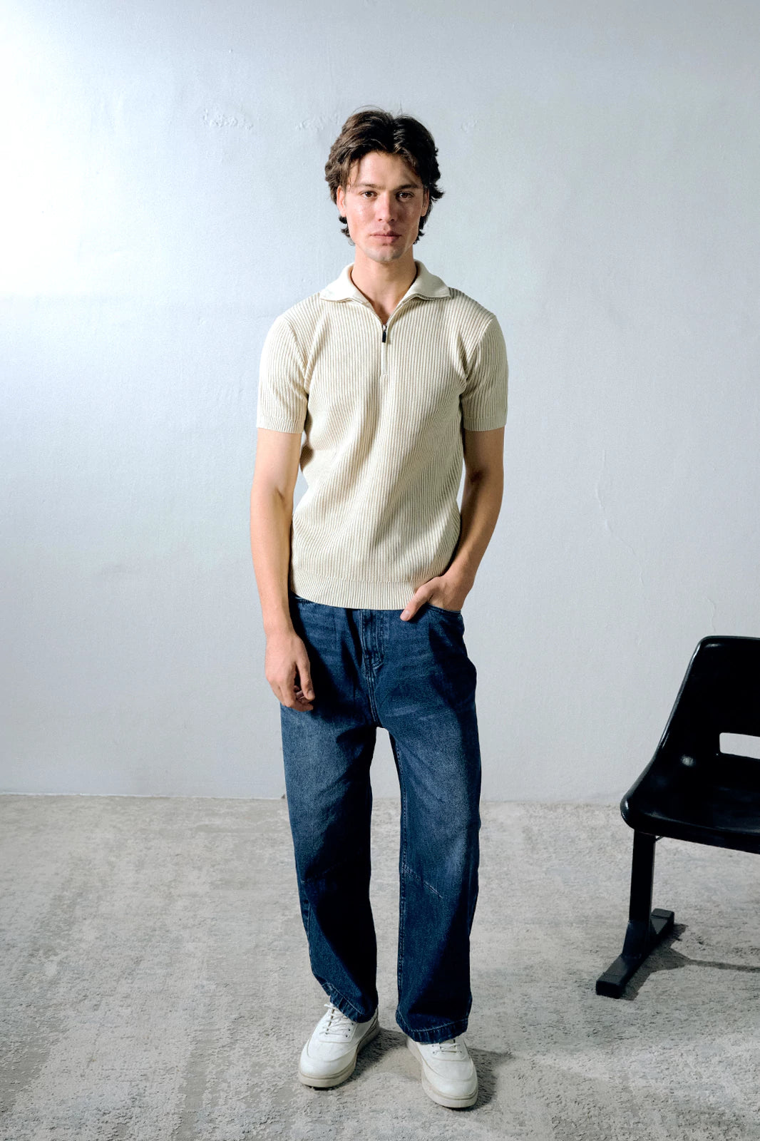 Zipper Textured Polo