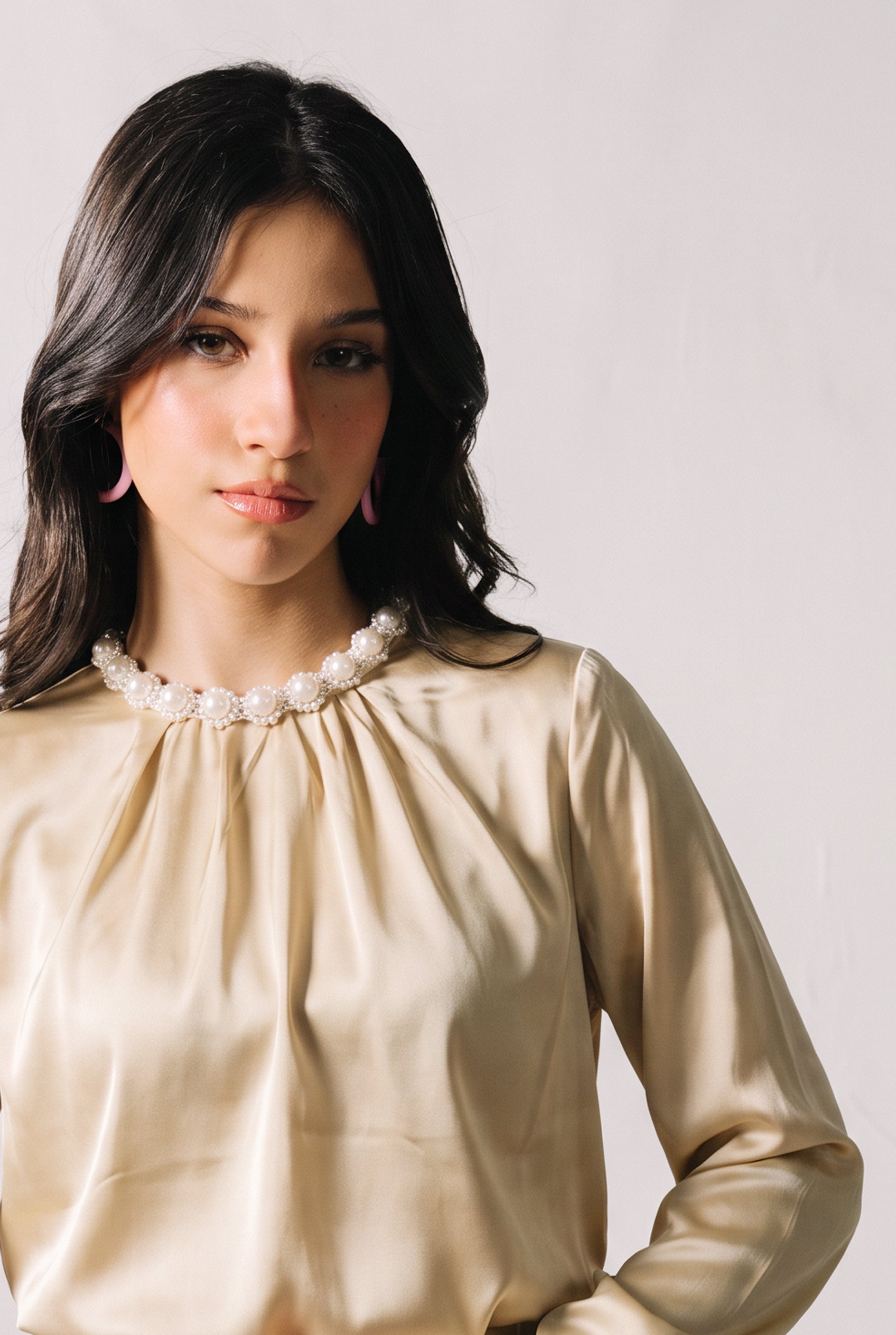 Studded Silk Top