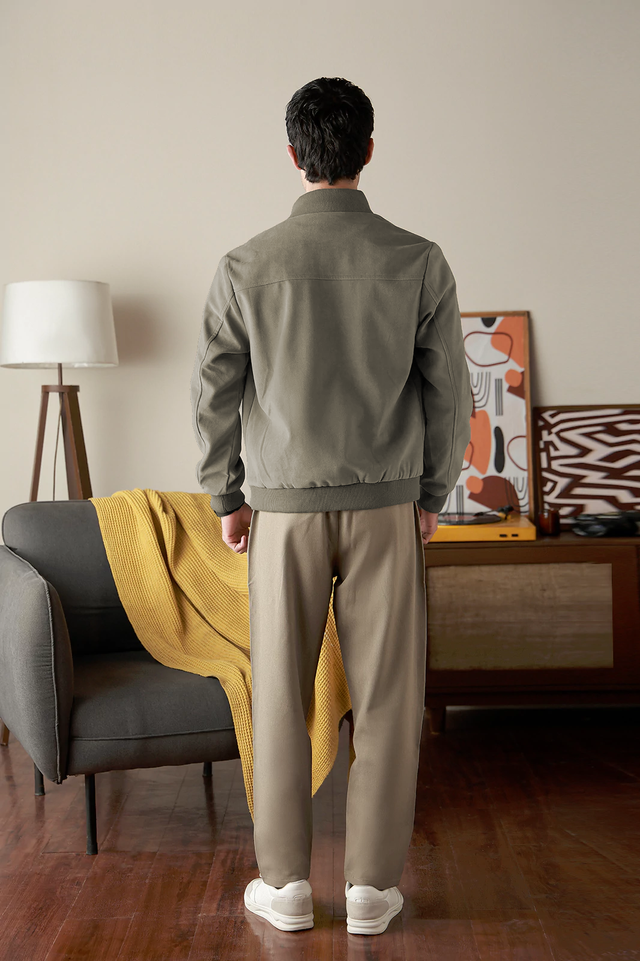 Mock Neck Suede Jacket
