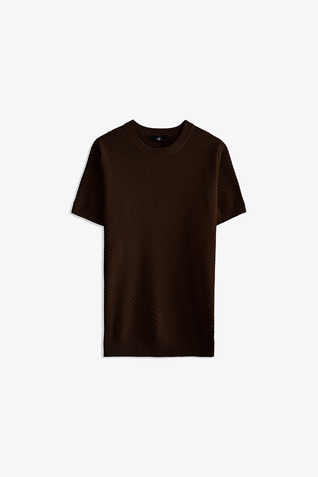 Crew Neck Textured T-Shirt